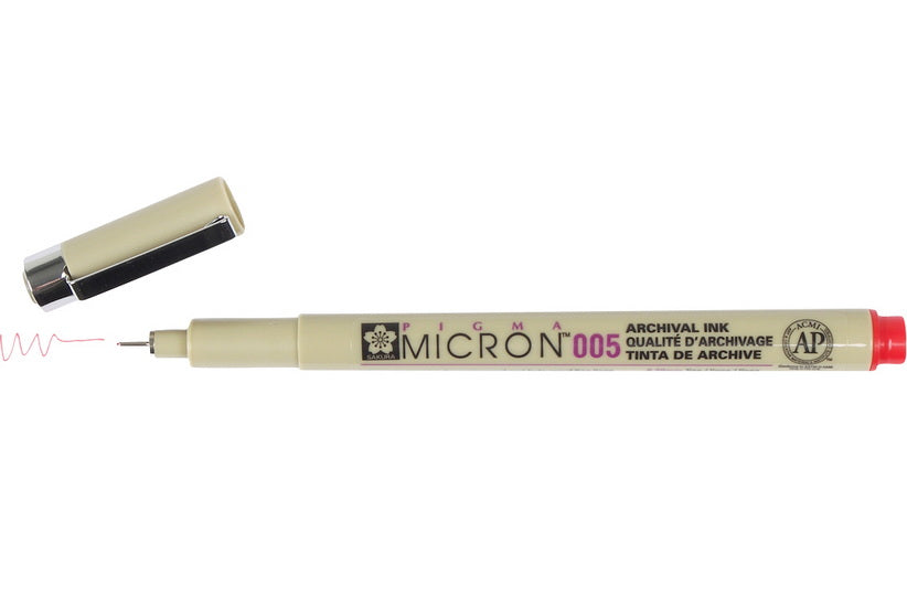 Pigma micron pen 0.2mm red