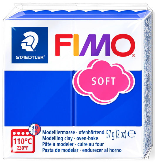 Pâte à modeler fimo soft bleu brillant
