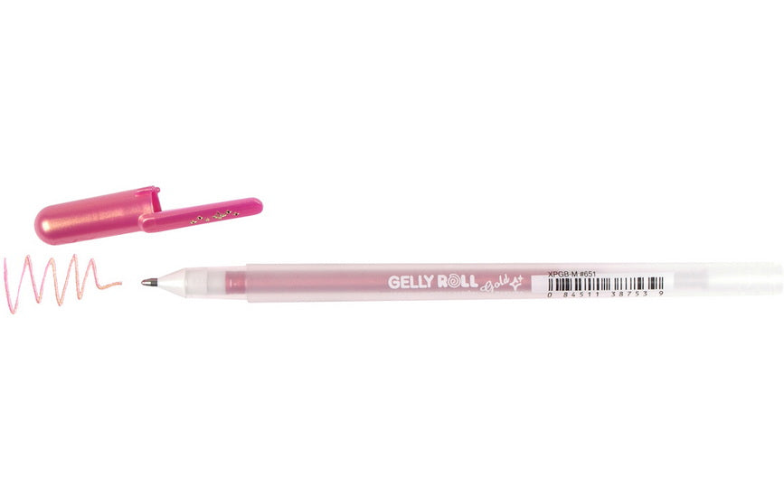 Gel pen gelly roll 0.7mm gold shadow pink