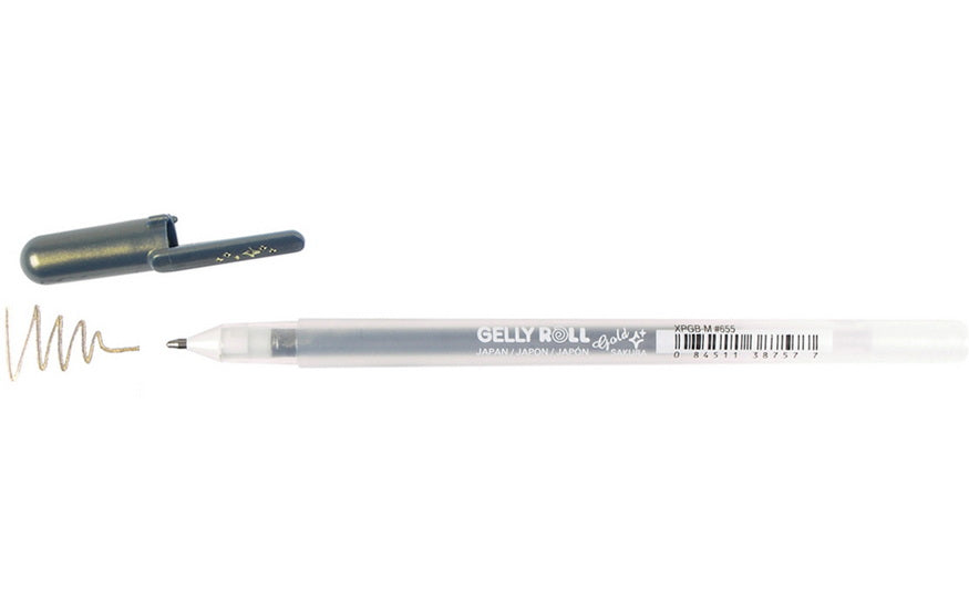 Gel pen gelly roll 0.7mm gold shadow black