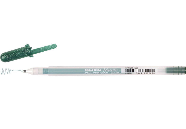 Gel pen gelly roll 0.4mm metallic dark green