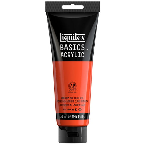 Basics acrylic - 8oz - light cadmium red hue