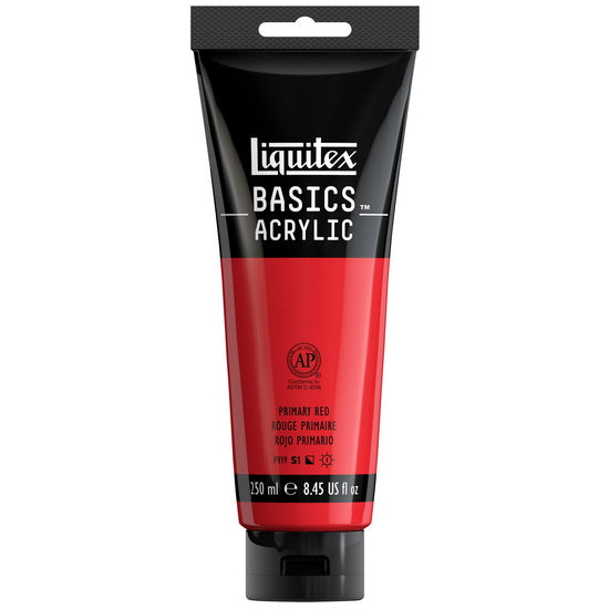 Basics acrylic - 8oz - primary red