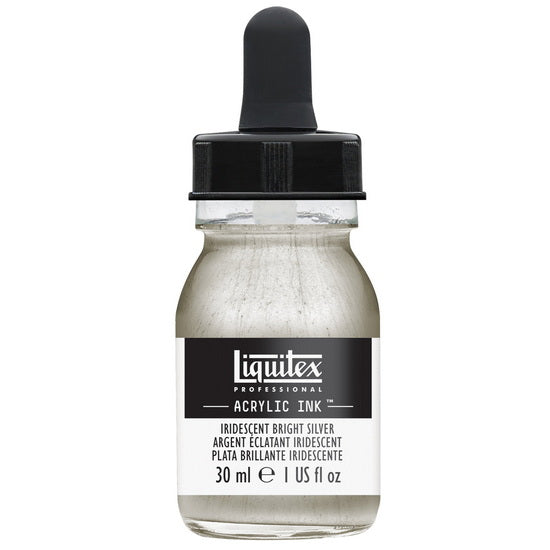 Acrylic Ink Iridescent Bright Silver- 30ml