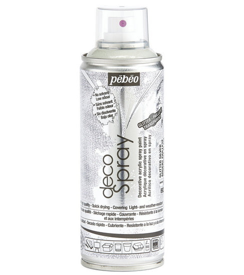 Acrylic spray - décospray - 200ml - glitter silver