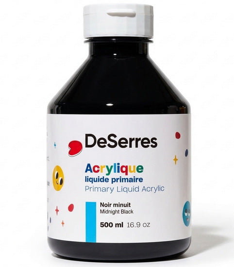 Primary Liquid Acrylic Midnight Black - 500ml