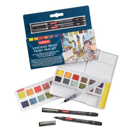 Ens. 12 godets et 2 stylos Linemaker
