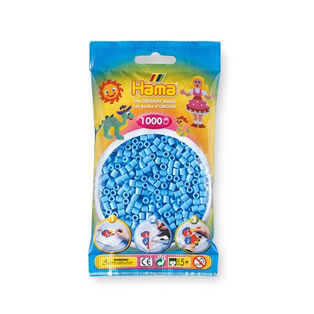 Ens. 1 000 perles Bleu pastel