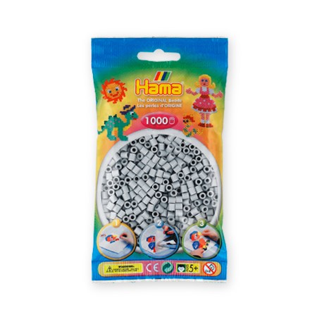1,000-Pack Hama Midi Beads - Pale Grey