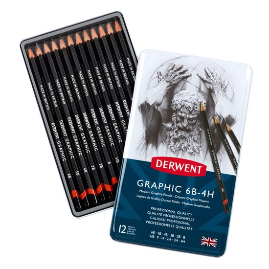 Ens. 12 crayons graphites 6B-4H