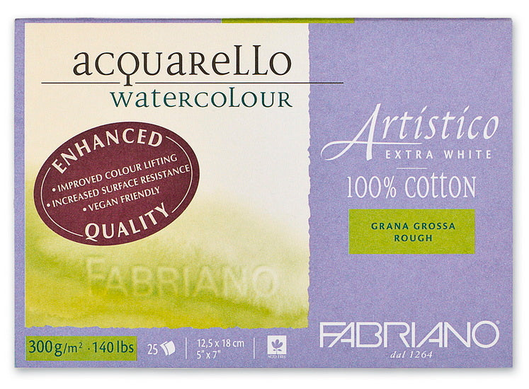 Papier aquarelle artistico - extra blanc - torchon inch - 5 x 7 pouces grampersquaremeter