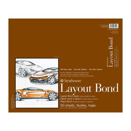 BOND DRAWING PAPER PAD - 14X17IN (50g)