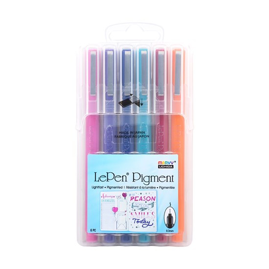 6 Fineliners - lepen - 0.3mm - jewel colors