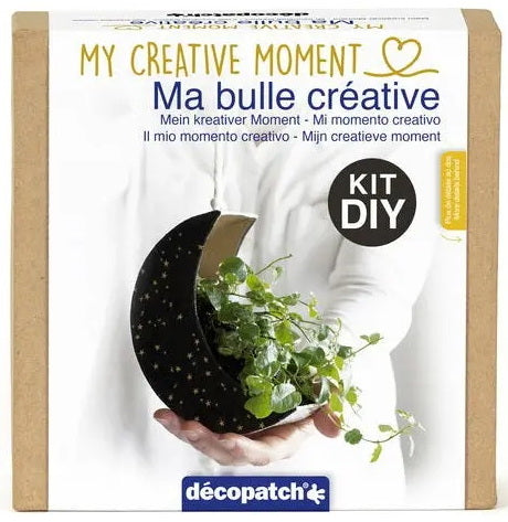 Mini kit décopatch - cache-pot lune
