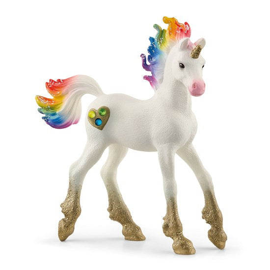 Figurine poulain licorne amour arc-en-ciel
