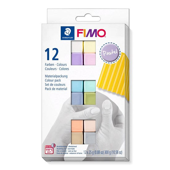 Ens. 12 pâtes à modeler fimo soft pastel