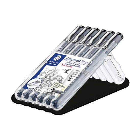 Set of 6 Felt Pen Liners Black