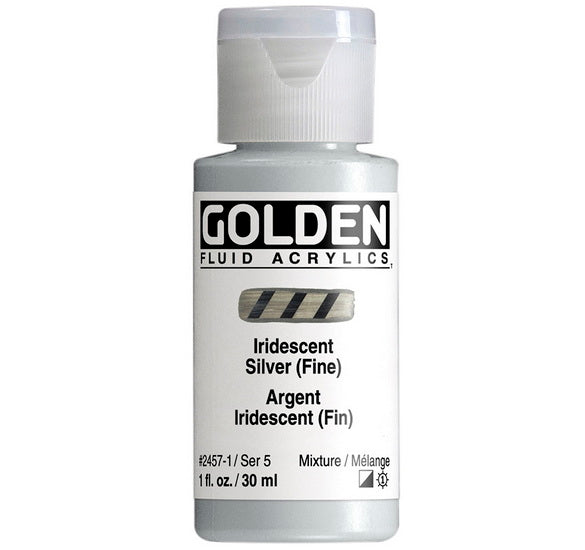 Acrylique fluide - 1 oz  argent iridescent  s5