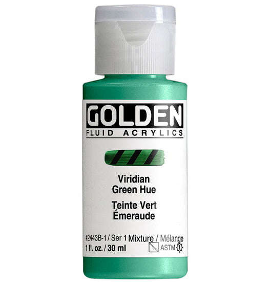 Acrylic fluid - 1 oz  viridescent green hue  s1