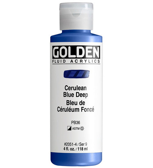 Acrylique fluide - 4 oz  bleu ceruléen foncé  s9