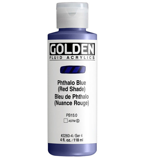 Acrylic fluid - 4 oz  phthalo blue red shade  s4