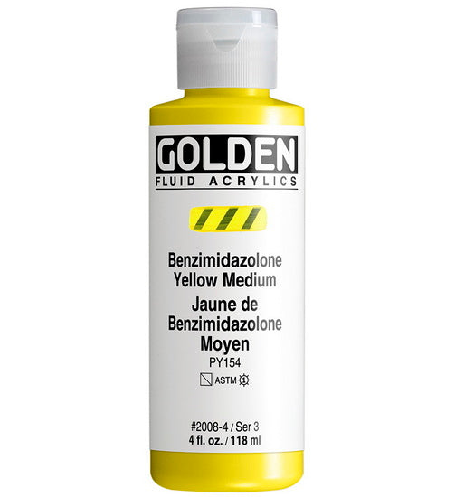 Acrylic fluid - 4 oz  medium benzimidazolone yellow  s3