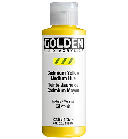 Acrylique fluide - 4 oz  jaune cadmium moyen imitation  s4