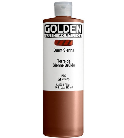 Acrylic fluid - 16 oz  burnt sienna  s1