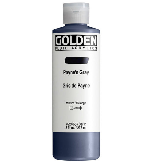 Acrylic fluid - 8 oz  paynes gray  s2
