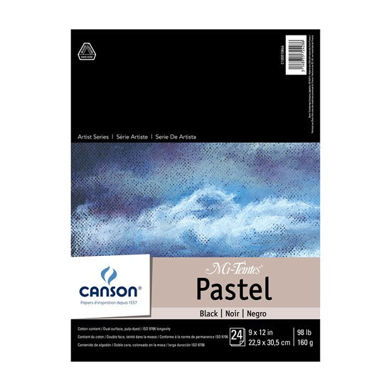 Paper pad mi-teintes - 80lb - 9x12in - black (24s)
