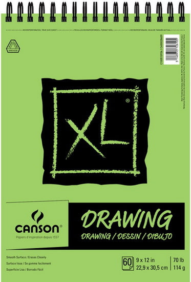 Drawing paper pad - spiral - xl - 70lb - 9x12in (60s)