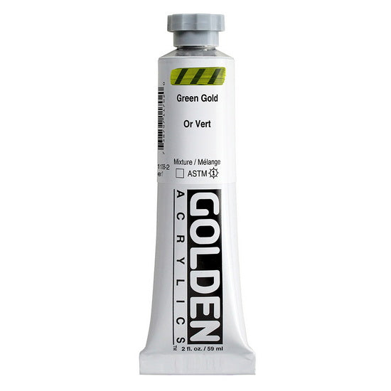 Acrylic heavy body - 2 oz  iridescent green gold  s7