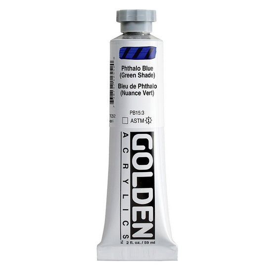 Acrylique haute viscosité - 2 oz  bleu phthalo nuance vert  s4
