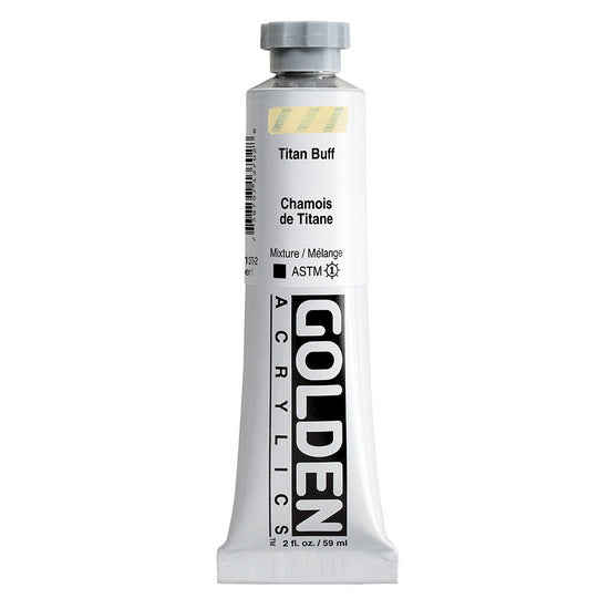 Acrylic heavy body - 2 oz  titanium buff  s1