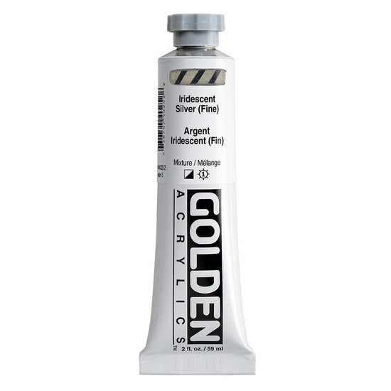 Acrylic heavy body - 2 oz  iridescent silver fine  s5