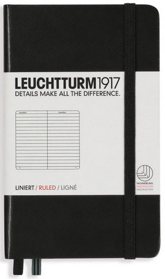 Notebook ruled a6 187p black