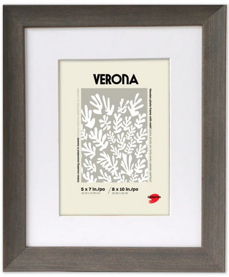 2-In-1 Frame Gray Wood - 8x10" mat 5x7"