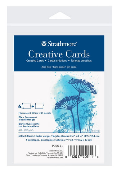 Creative cards - rough edges - fluo white - 3.5x5in (6)