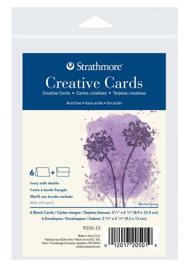 Cartes créatives - bords rugueux - ivoire - 3.5x5po (6)