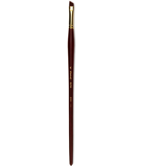 Acrylic paintbrush - synthetic - sepia - angled #4