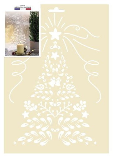 Pochoir a4 - sapin floral