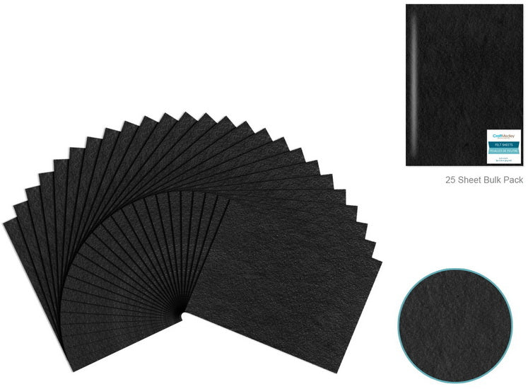 Felt - black - 9x12in