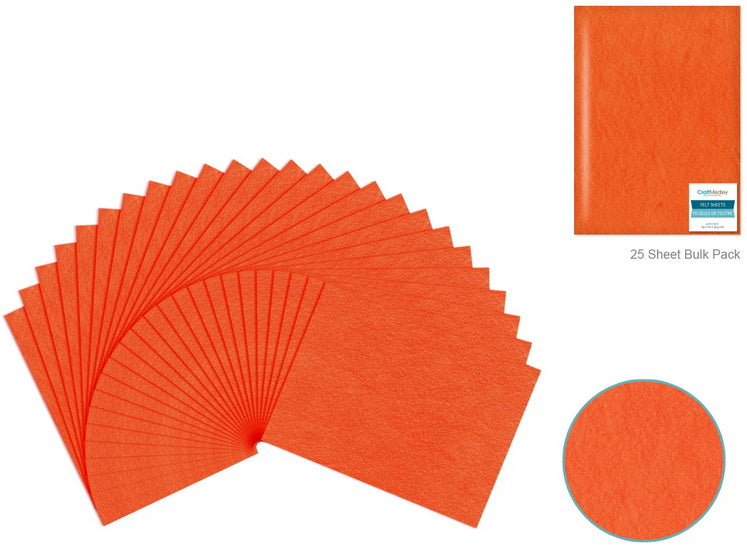 Felt - orange - 9x12in