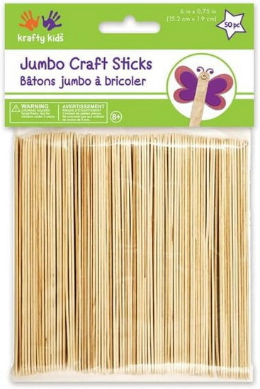 50 Jumbo sticks - natural - 2cm - 15cm