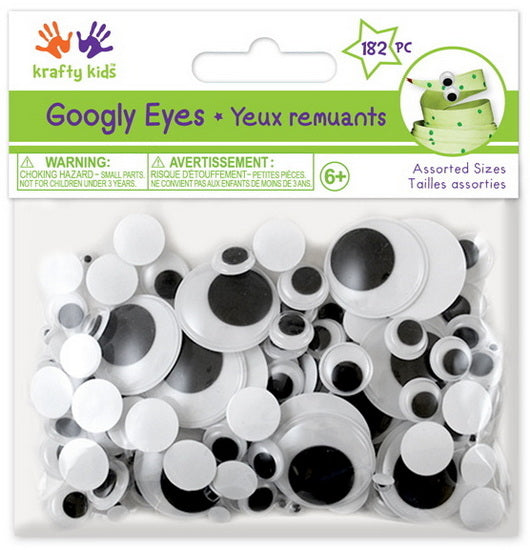 182 Wiggly eyes - black and white