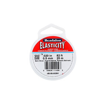 Elastic thread - 0.5mm - satin silver - 25m