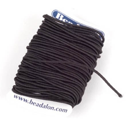 Elastic cotton thread - 1mm - black - 10m