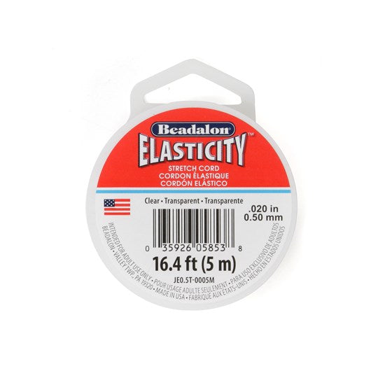 Elastic thread - 0.5mm - clear - 5m