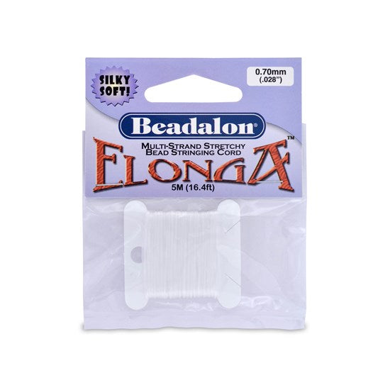 Multi-strand elastic thread - 0.7mm - white - 5m
