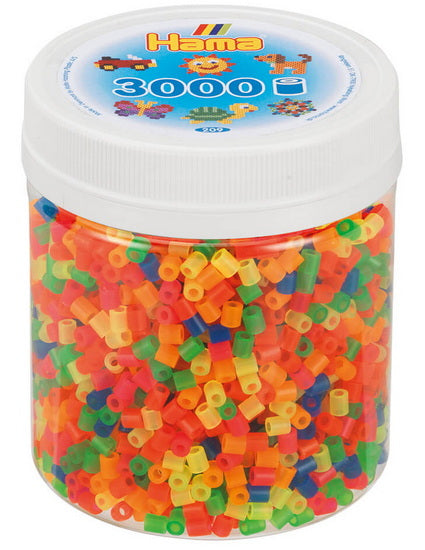 Pot 3000 perles Hama midi - Couleurs neons
